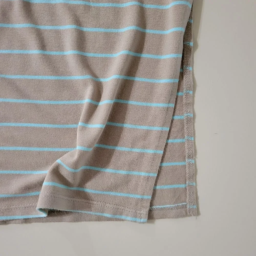 Victoria's Secret Ruched Side Tan & Teal Stripe Maxi Tank Dress - Picture 9 of 15